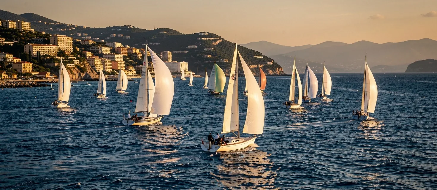Régates de voile au large de Nice