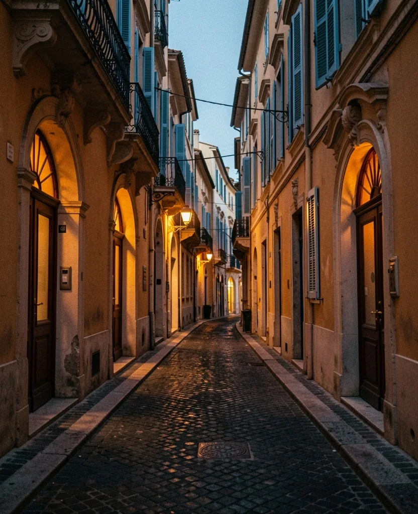 Ruelle du Vieux-Nice au crépuscule