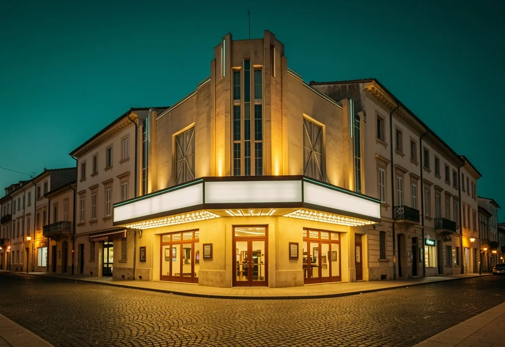 Façade de cinéma méditerranéen