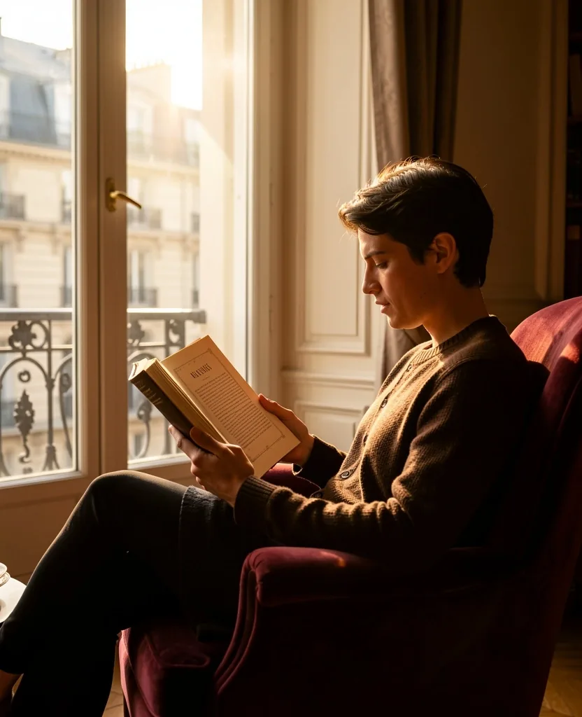 Lecture dans un appartement français