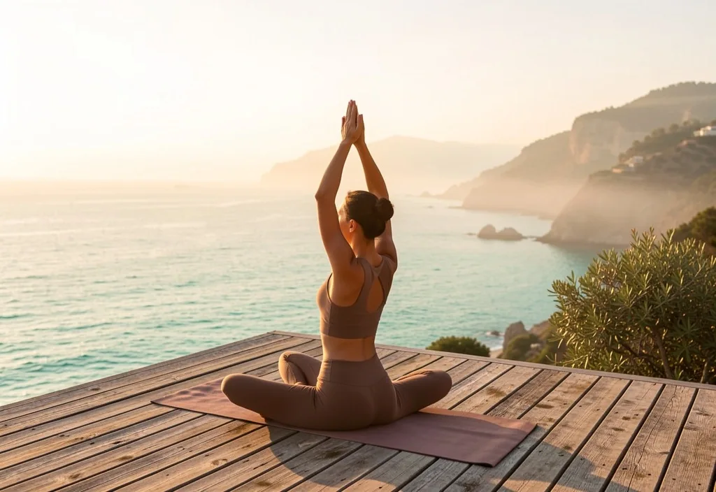 Pratique du yoga face à la Méditerranée